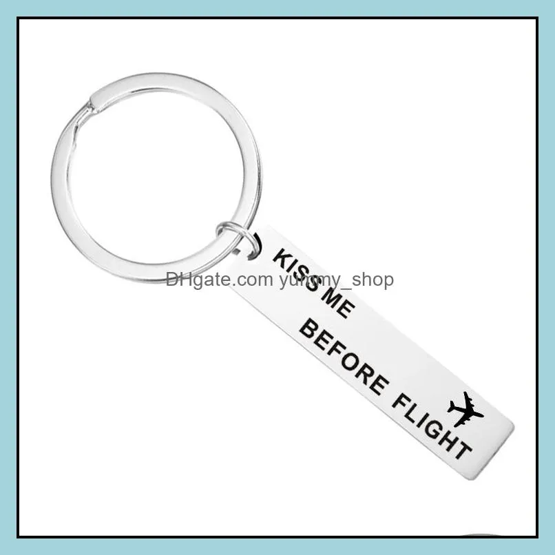 personalized engraved remove before flight keychain flight airlines airport kiss me before flight stainless steel keychain couple key