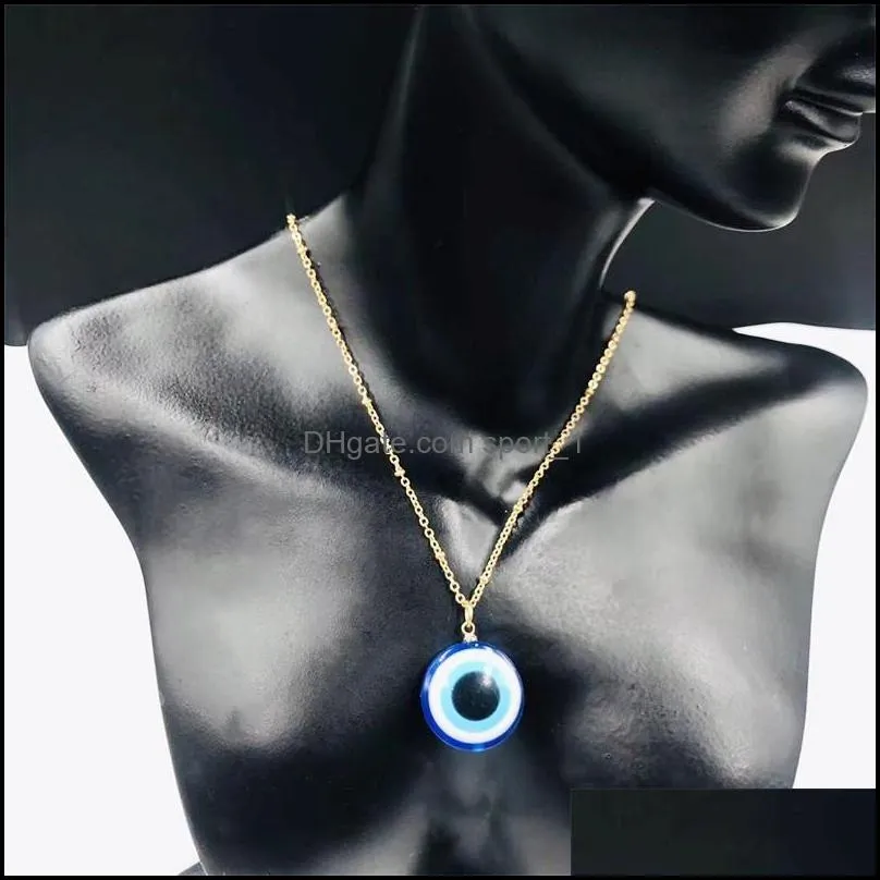 plastic pendant necklaces devil eye gold sliver necklace double sided fashion jewelry for men women 3 2nh q2