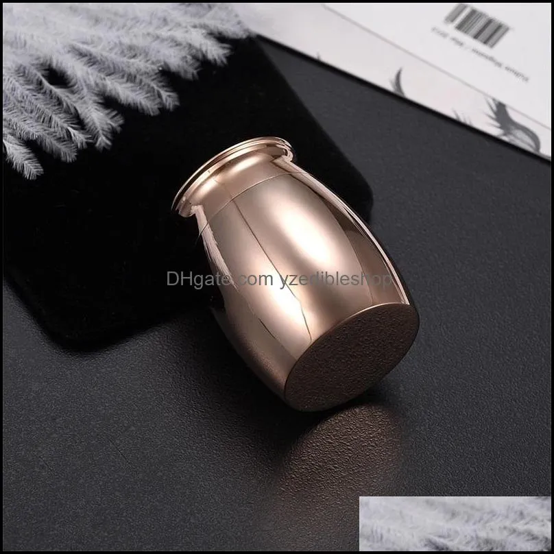 wholesale mini cremation jewelry for ashes aluminum alloy metal ashes jar memorial urnswith beautiful black packaging bag 1967 t2