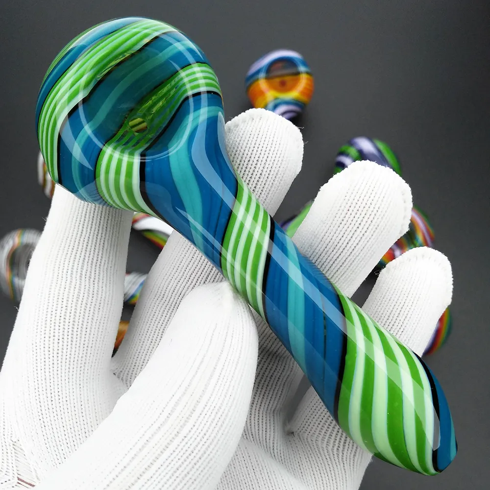 Glass Pipes Smoking hand-blown beautifully handcrafted smoking pipes colorful pipe herb windmill lollipop color spoon hand pipe