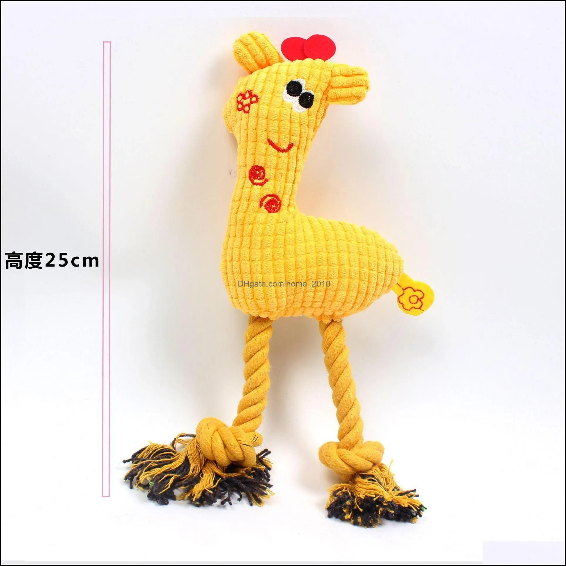 lovely deer giraffe pattern pet chew toy funny dog puppy chicken interactive chews toy squeaker soft plush play sound toys