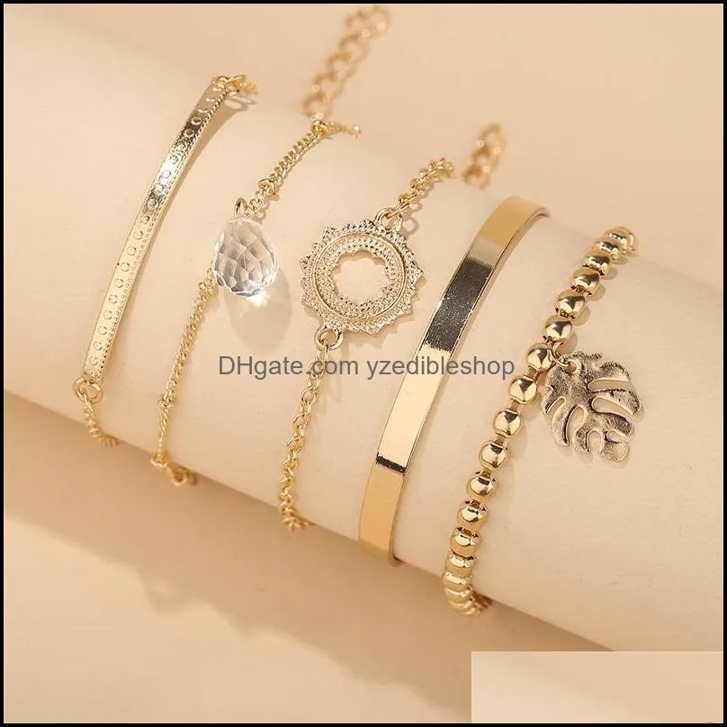 fashionable hand ornament with diamond tree geometric crystal pendant bracelet simple set flower bracelet 135c3