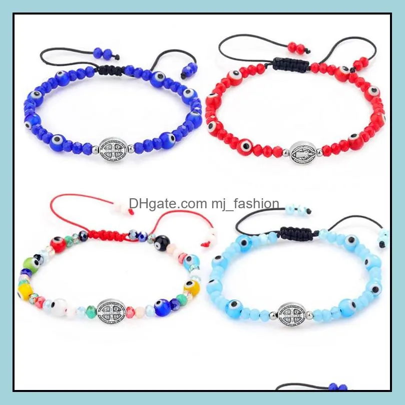 religious charms bracelet link chain pulseras lucky turkish evil blue eye beads bracelet friendship jewelry