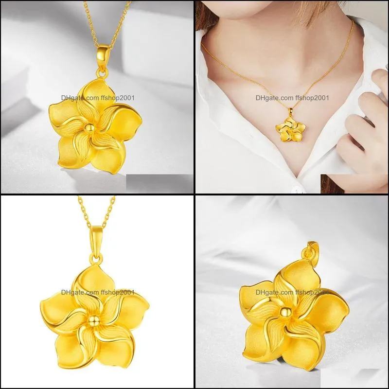 fashion fivepetal flower wealthy flower pendant craft inlaid flower wealthy natural necklace pendant chinese style exquisite ladies