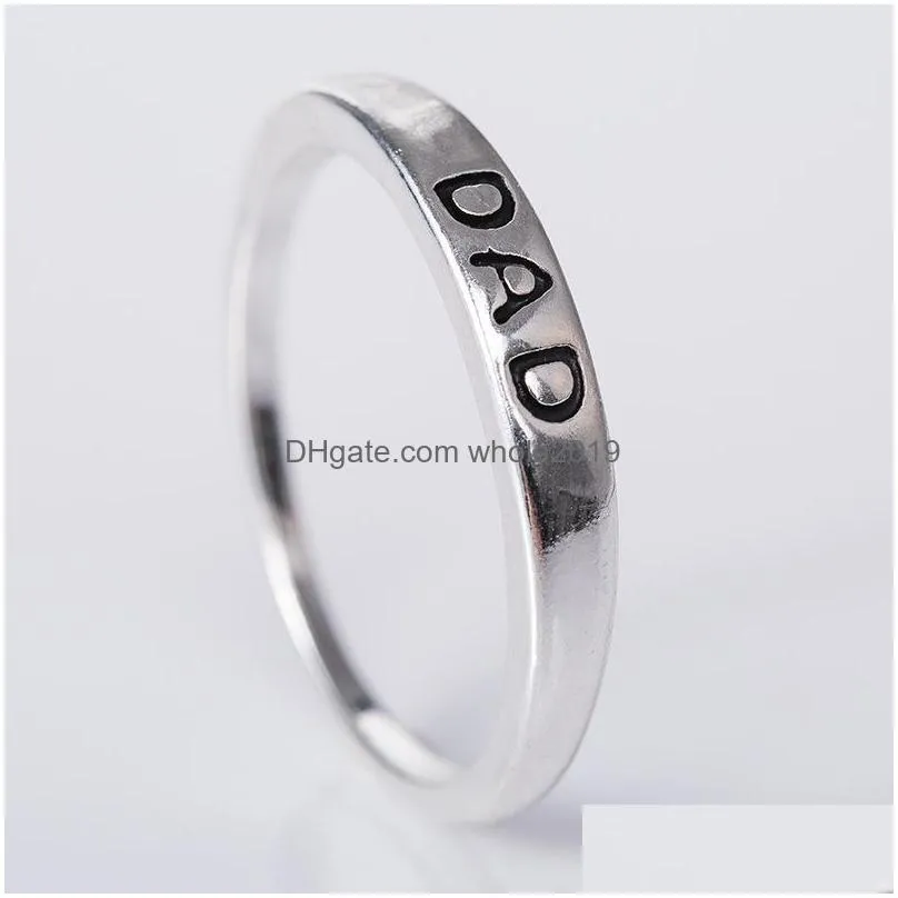 fashion jewelry letters ring mom dad rings