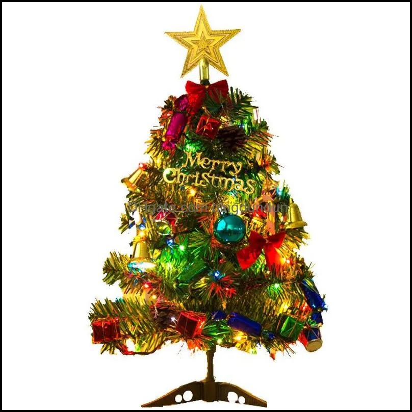 50cm christmas tree package with lights christmas decoration desktop mini christmas tree ornaments