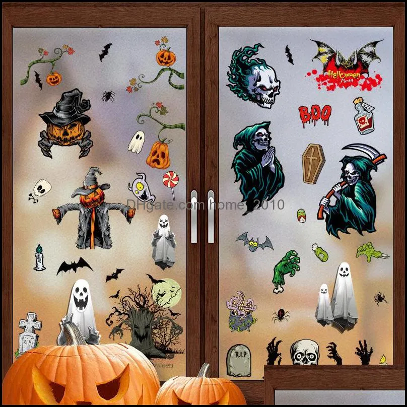  halloween window stickers crossborder halloween holiday decoration electrostaticstickers