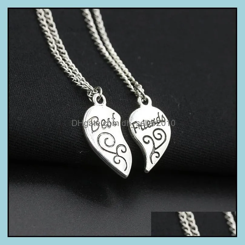 chain necklace foreign trade friend friendship heartshaped necklaces broken heart pendant necklace friends necklaces