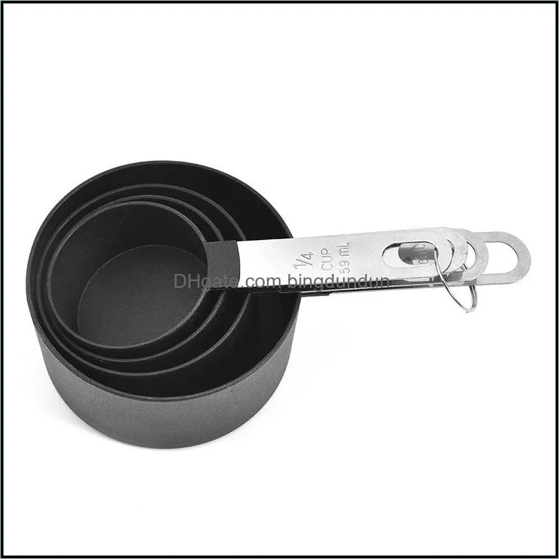 4 multipurpose spoons/measuring tool pp baking stainless steel/plastic handle kitchen gadgets