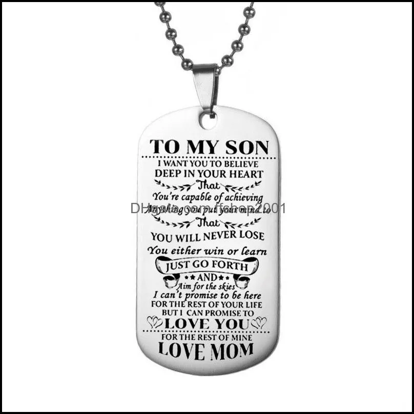 stainless steel engraved words necklace for son gift for father to son always remember custom made any name necklace amazing gift