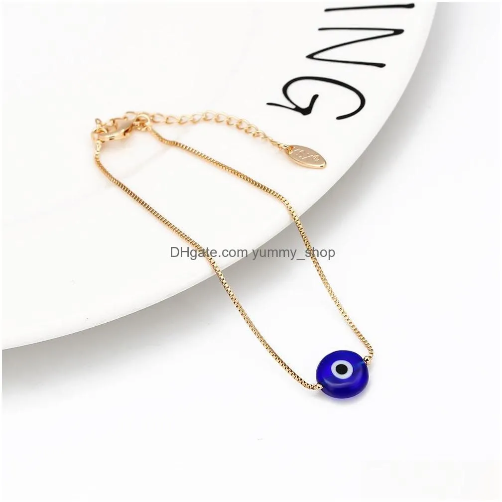 fashion jewelry turkish symbol evil eye bracelet resin blue eyes bead chain bracelets