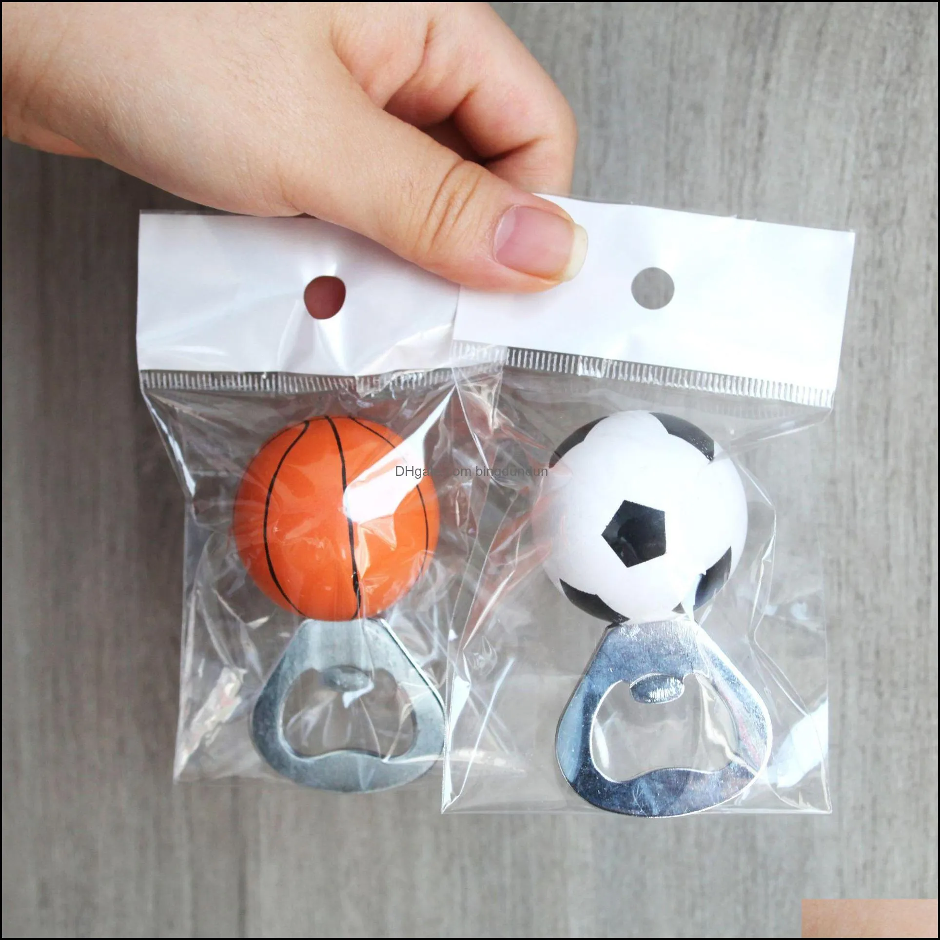 bar accessories bottle opener magnet spherical with wooden handle four styles avaliable basketball billiards football softball