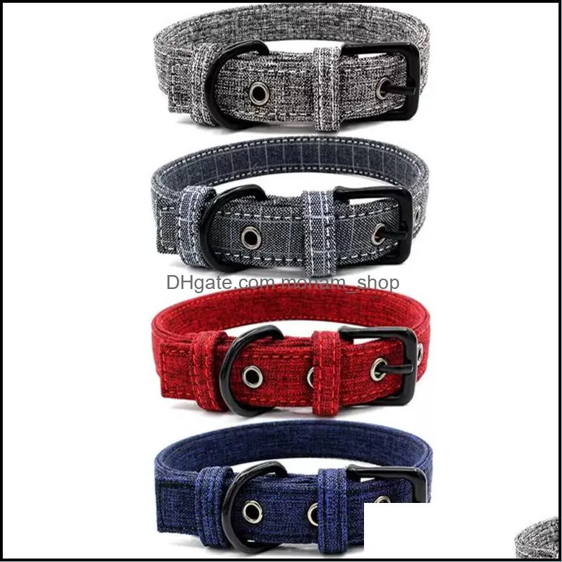 dog collar fashion canvas colorful print dog collars adjustable pin buckle rings pet supplies wholesale