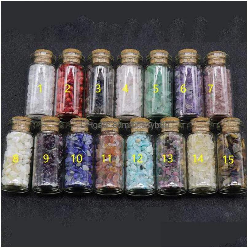 gemstone chip wish bottles crystal turquoise tirger eye ect gems natural stones for women wedding jewelry gifts