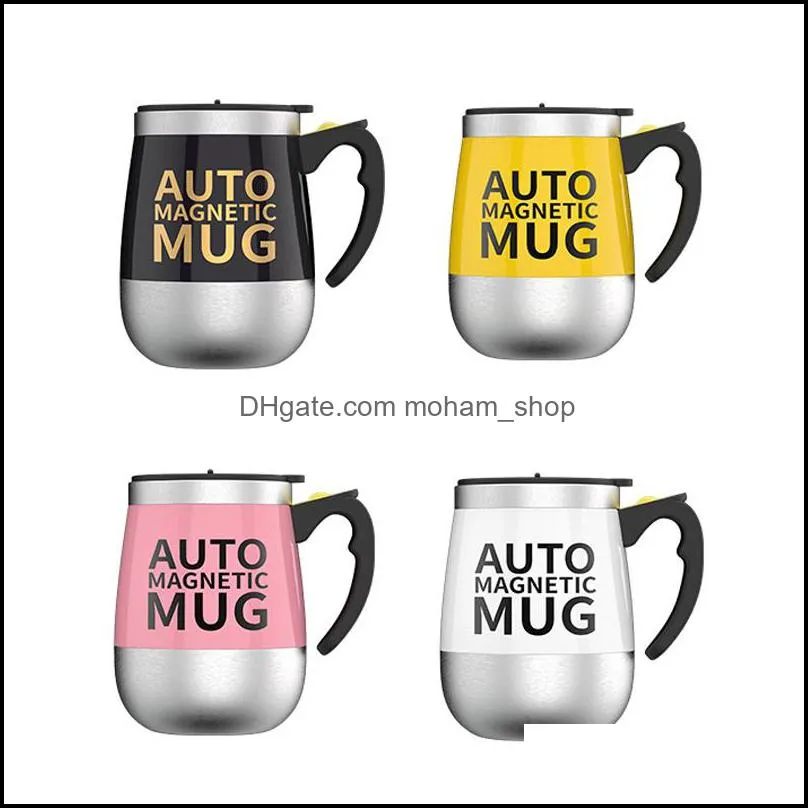 automatic self stirring magnetic mug creative stainless steel coffee milk mixing cup blender lazy smart mixer thermal