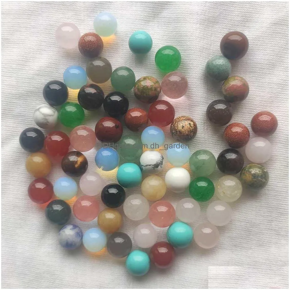 8mm natural stone mix round ball shape no hole beads for jewelry accessories making wholesale hand piece home decoration gifts