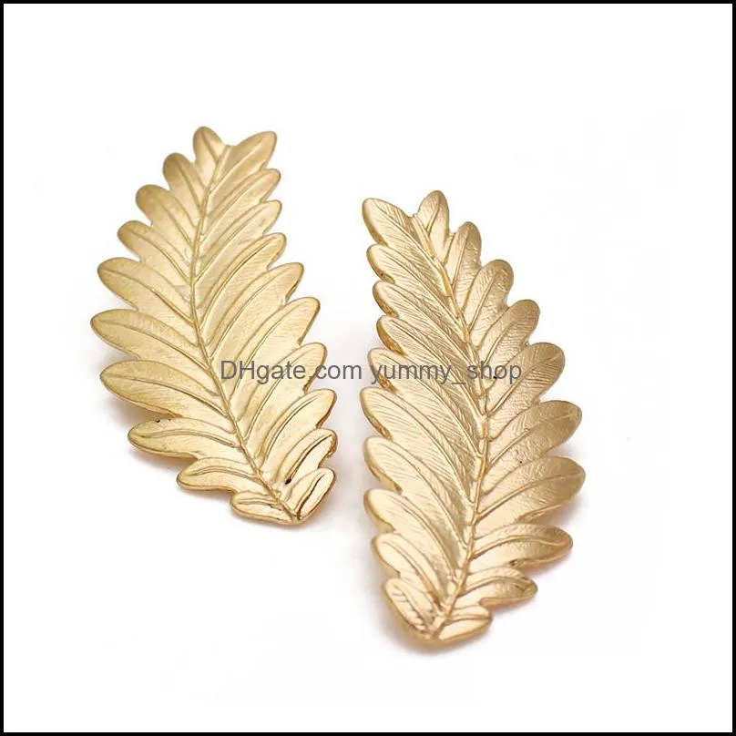  design leaf earrings trees korean minimalist golden stud earring for women fashion wholesale jewelry gifts