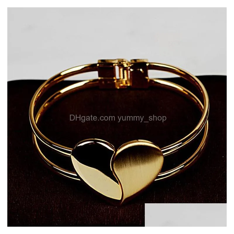 fashoin jewelry frosted heart bracelet bright heart bangle bracelet