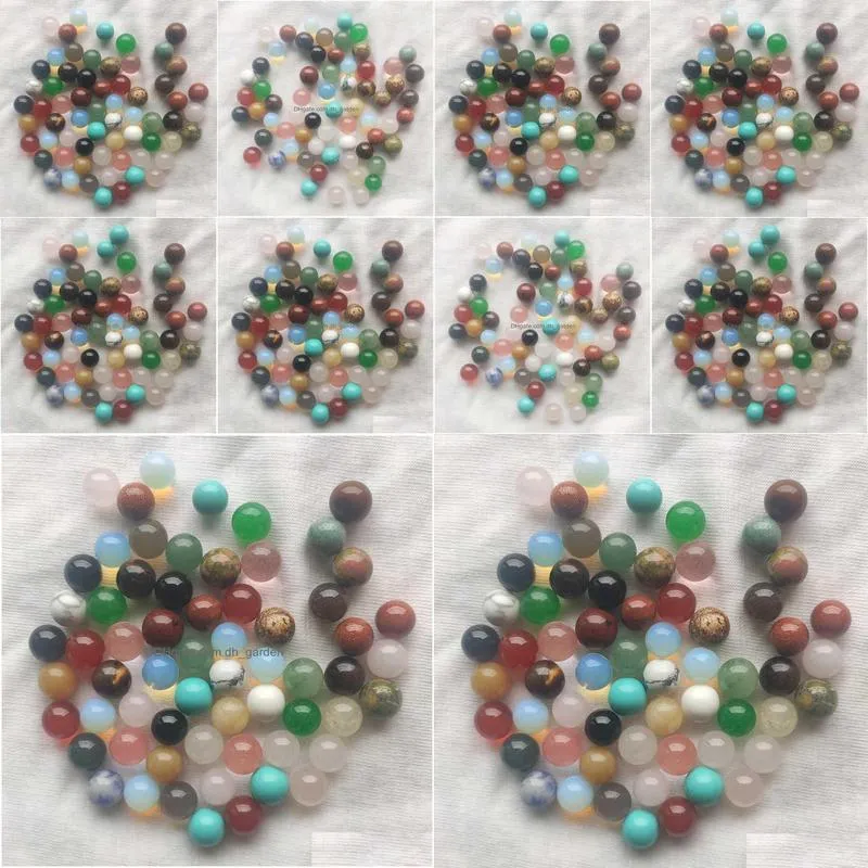 8mm natural stone mix round ball shape no hole beads for jewelry accessories making wholesale hand piece home decoration gifts
