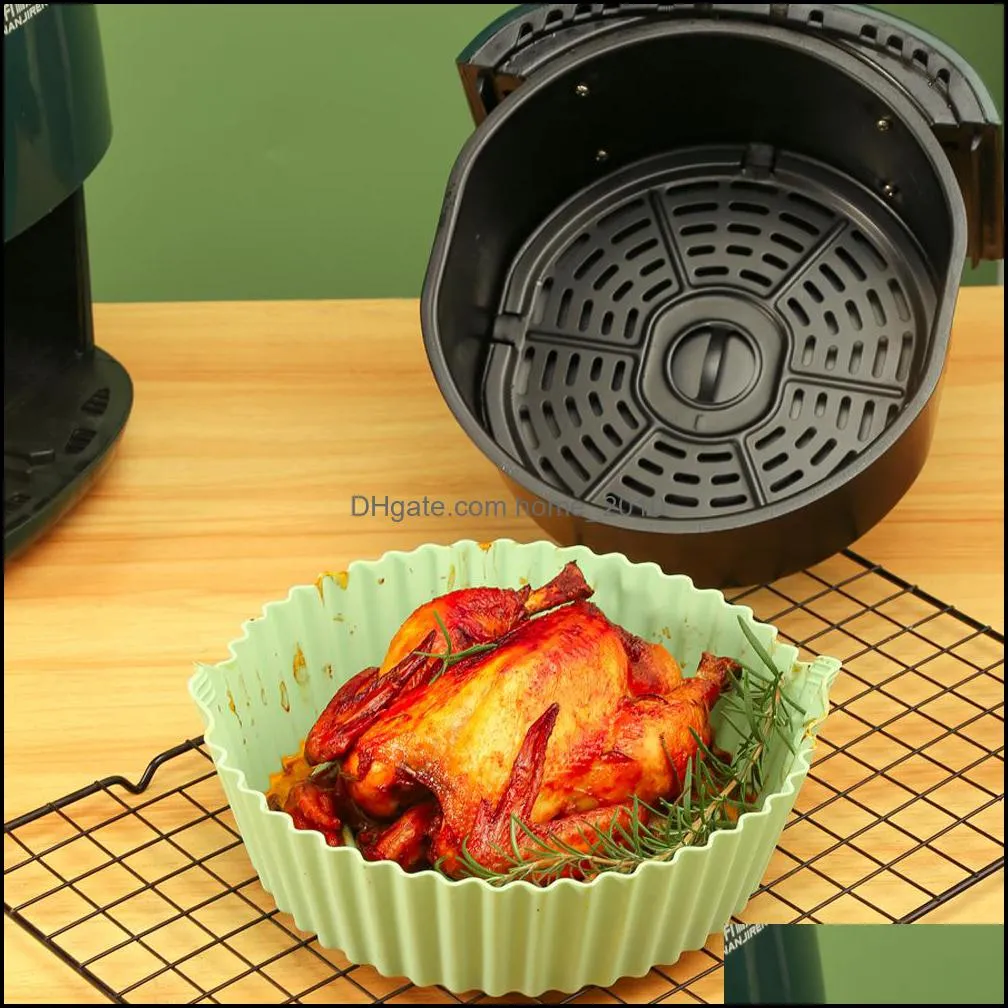 air fryer silicone baking pan round reusable liner nonstick high temperature resistant siliconepan