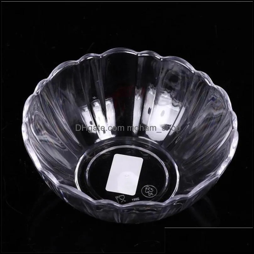 bowls pc acrylic fruit salad bowl round dessert vegetable seasoning transparent