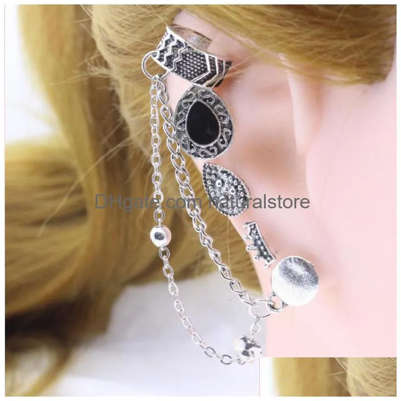 geometric popular 5piece crown tassel earrings