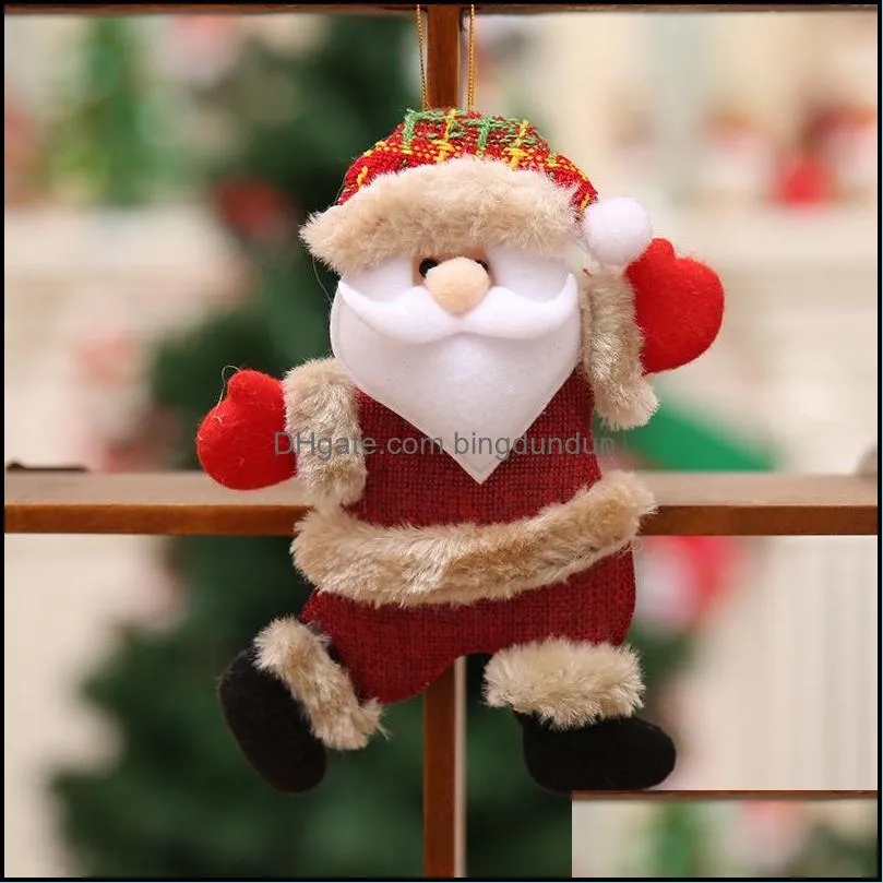 happy new year christmas ornaments diy xmas gift santa claus snowman tree pendant doll hang decorations for home