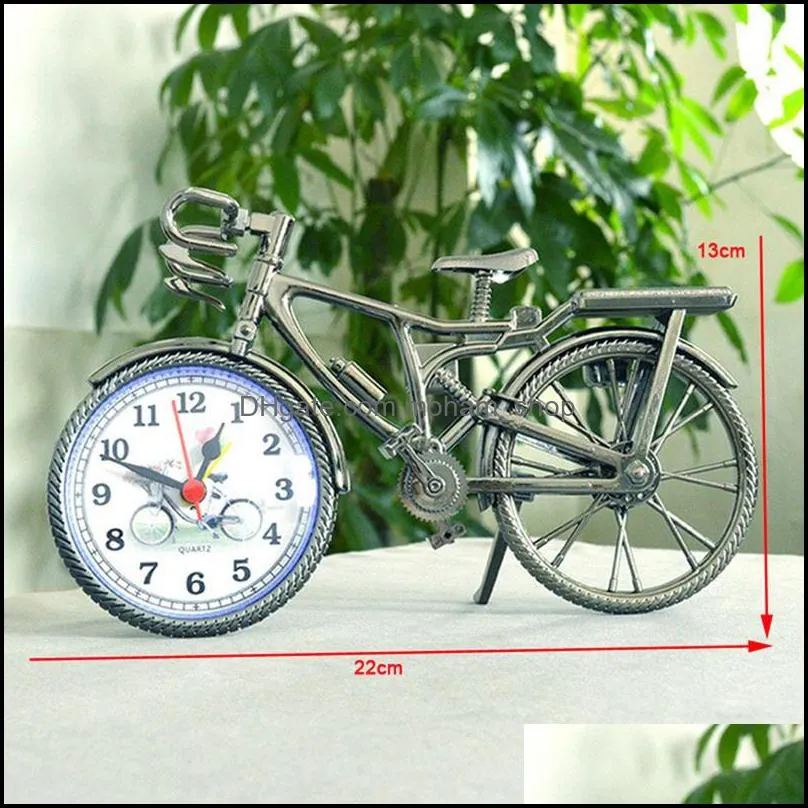 bicycle shape alarm clocks household table alarm clock creative retro number mute alarm clock placement home decoration gift dbc