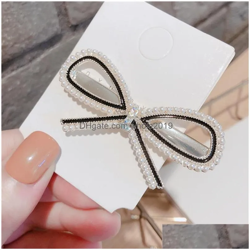 fashion jewelry rhinstone bowknot flower hair clip barrette womens girls hairpin barrettes dukbill toothed bobby pin