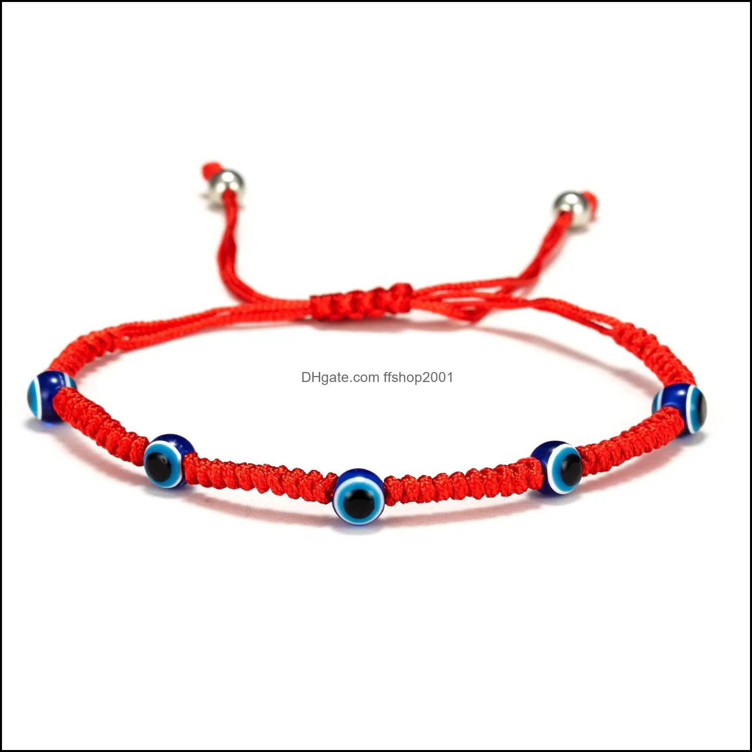 hand braided lucky red string charm bracelet women men 5 style blue eye round beads bracelet fashion friendship jewelry