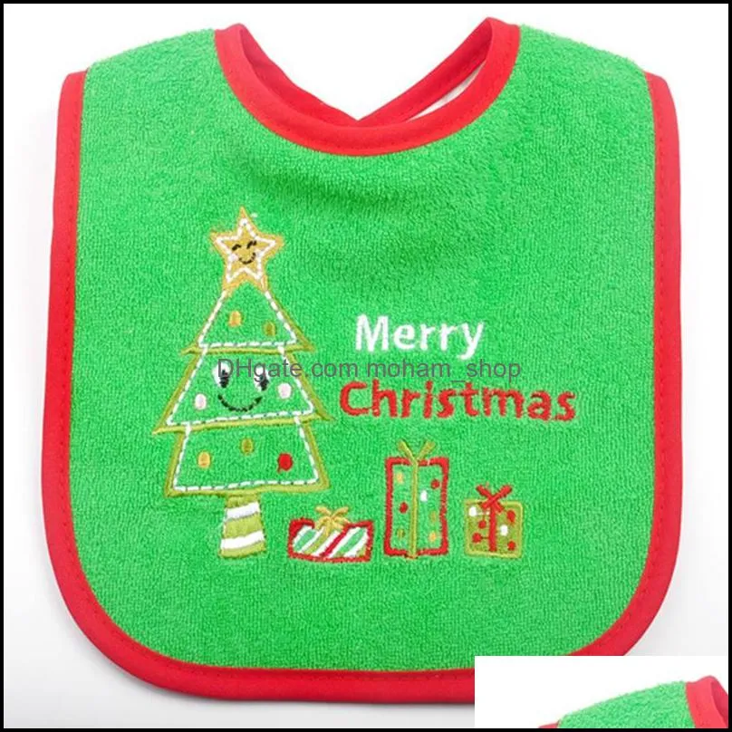 baby bibs multi styles waterproof christmas cute cartoon embroidered toddler saliva towel infant feeding burp baby bibs clothing dh0431