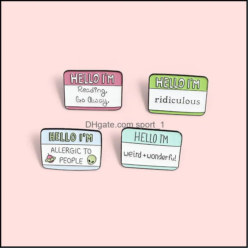 4 styles fun dialogue quote enamel pins custom humor brooches bag clothes lapel pin label badge cartoon jewelry gift friends 308c3