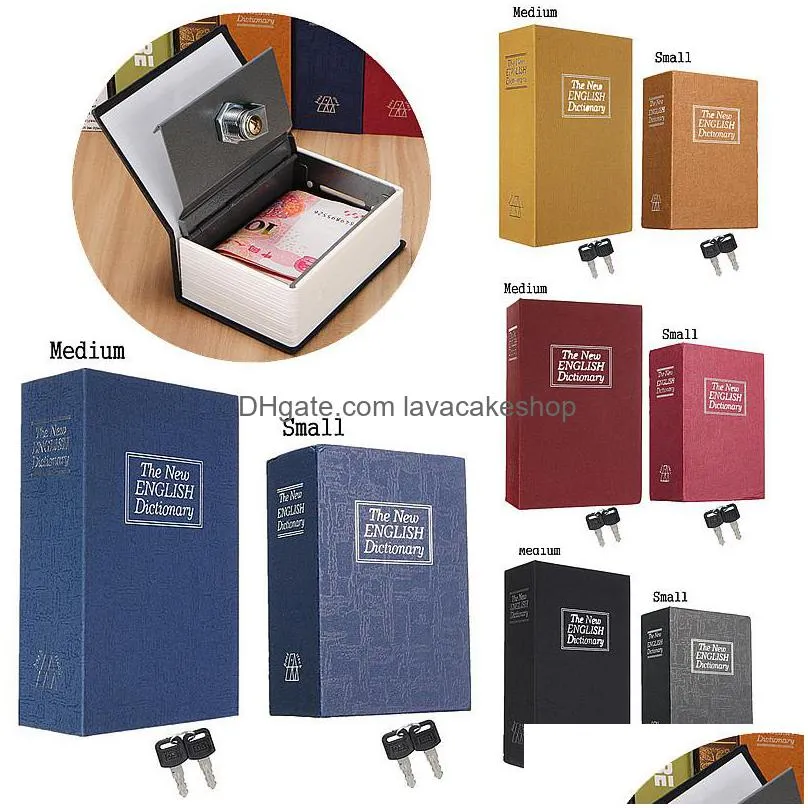 security simulation dictionary book case home cash money jewelry locker secret safe storage box with key lock small medium size7676045