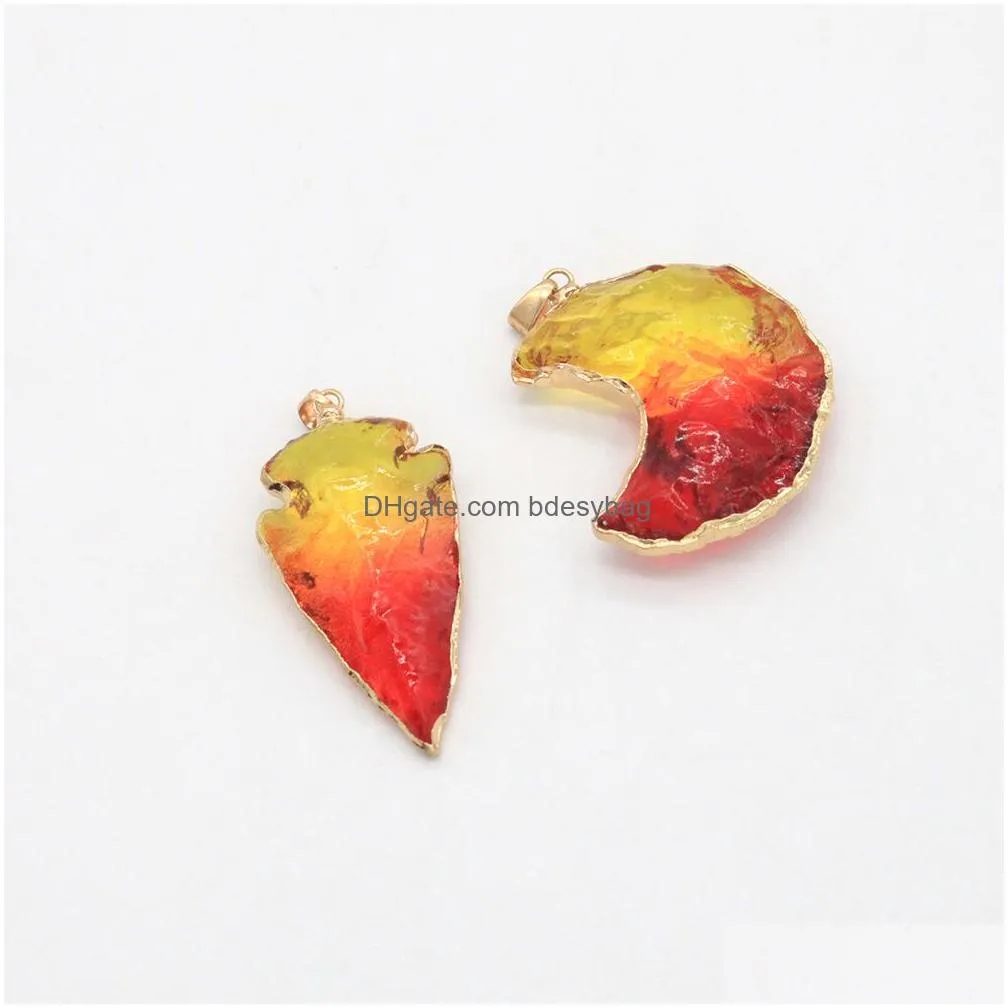 moon star shape colored crystal stone pendants natural gemstone pendant for necklace women jewelry