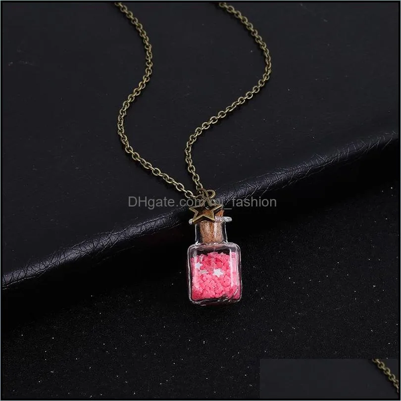 drift bottle pendant necklace glow summer beach jewelry gifts long chain beautifully necklace luminous necklaces