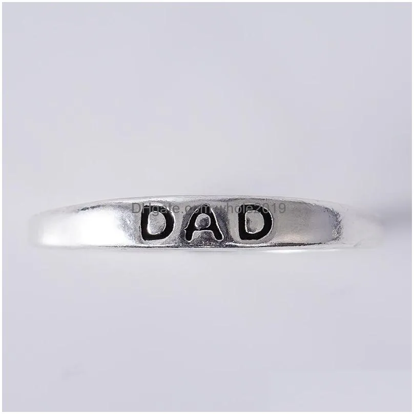 fashion jewelry letters ring mom dad rings