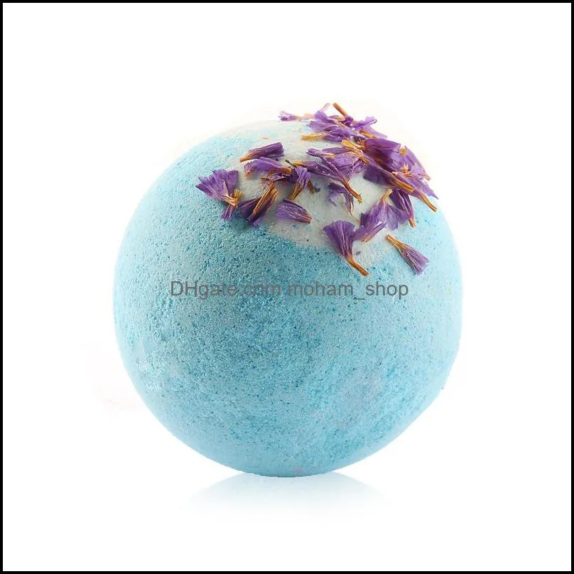 100g shower ball bomb explosion shower ball foam natural sea salt bath ball dried flower deep sea salt essential oil 4 gift boxes