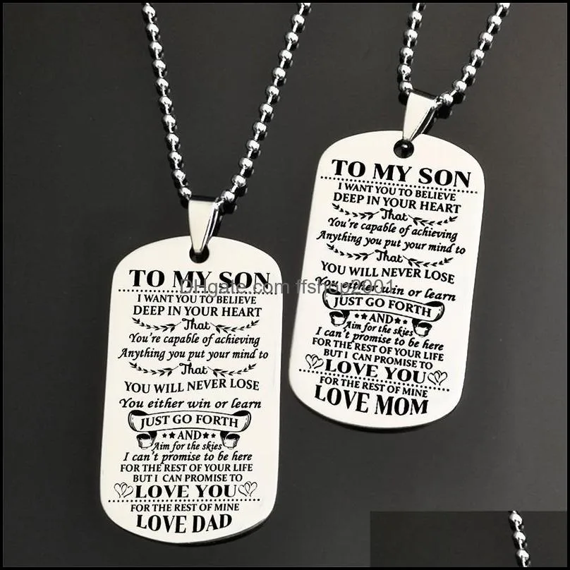 stainless steel engraved words necklace for son gift for father to son always remember custom made any name necklace amazing gift