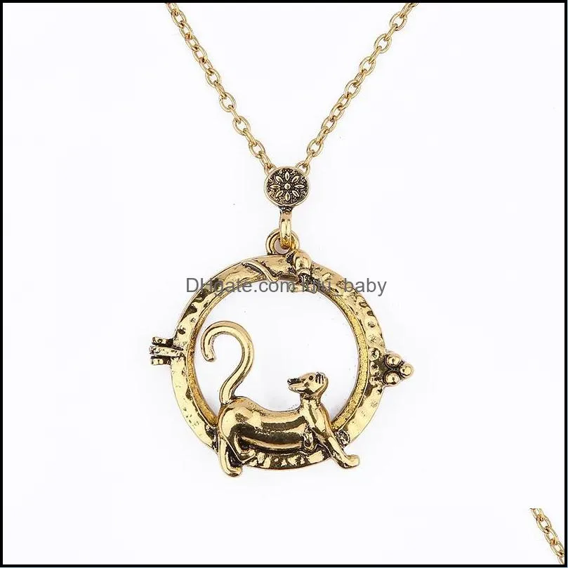 locket necklace animal cat sweater long chain necklace women men jewelry collar collier magnifying glass cabochon necklaces