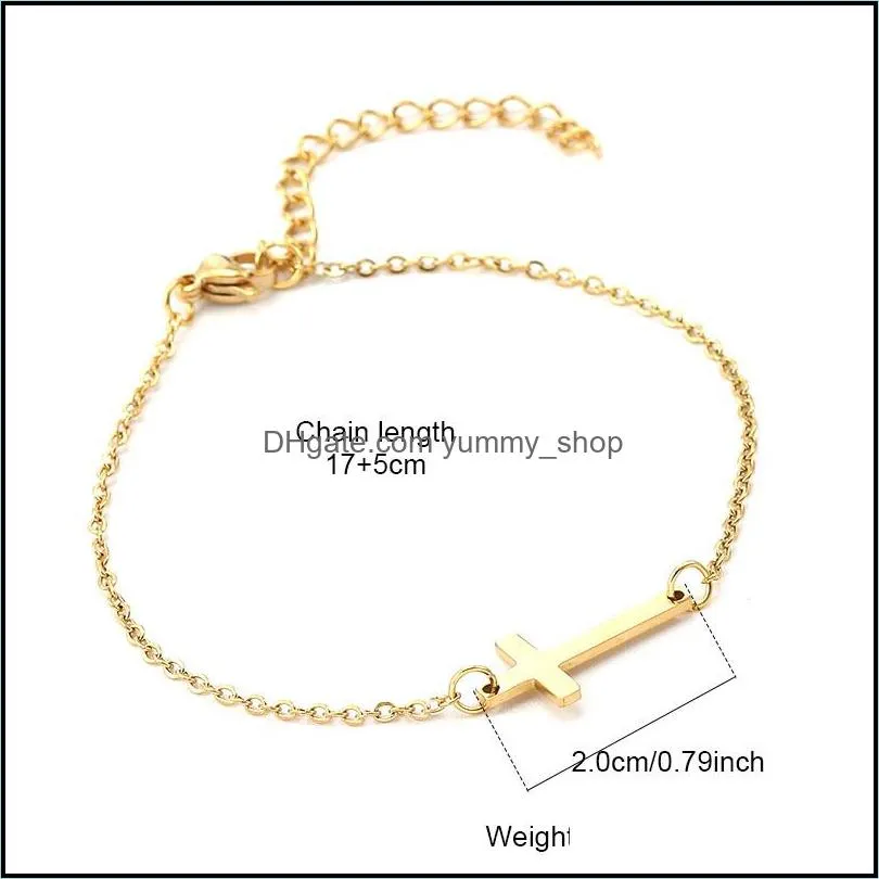  stainless steeel bracelet bangle for women fashion designer cross charm gold silver friendship braselets jewelry gift