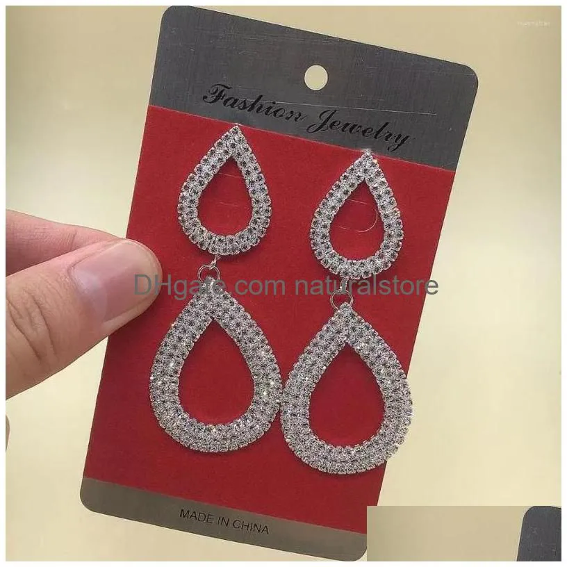 dangle earrings fashion shiny crystal circle womens exquisite elegant rhinestone girl party wedding jewelry gift