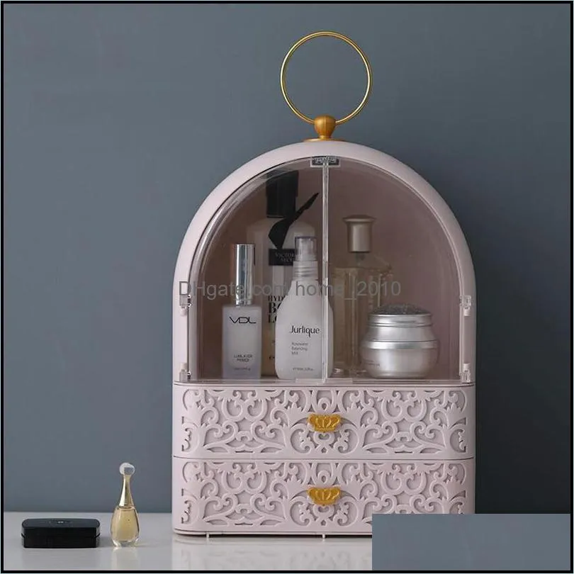 double door dressing table skin care product box jewelry beauty tool rack portable makeup