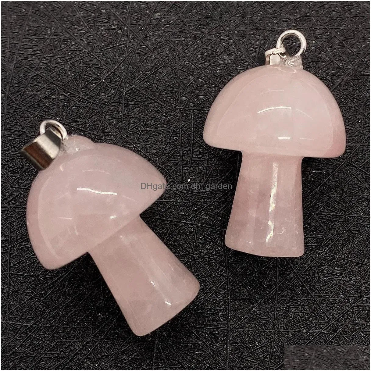 mini mushroom statue natural stone carving pendant reiki healing gem necklace for women jewelry wholesale