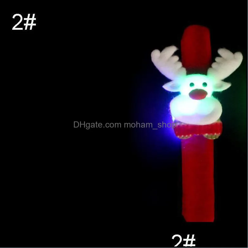 led kids bracelet chirstmas handband wristband cartoon deer santa claus snowman pat circle party supplies xmas decorations dh0184