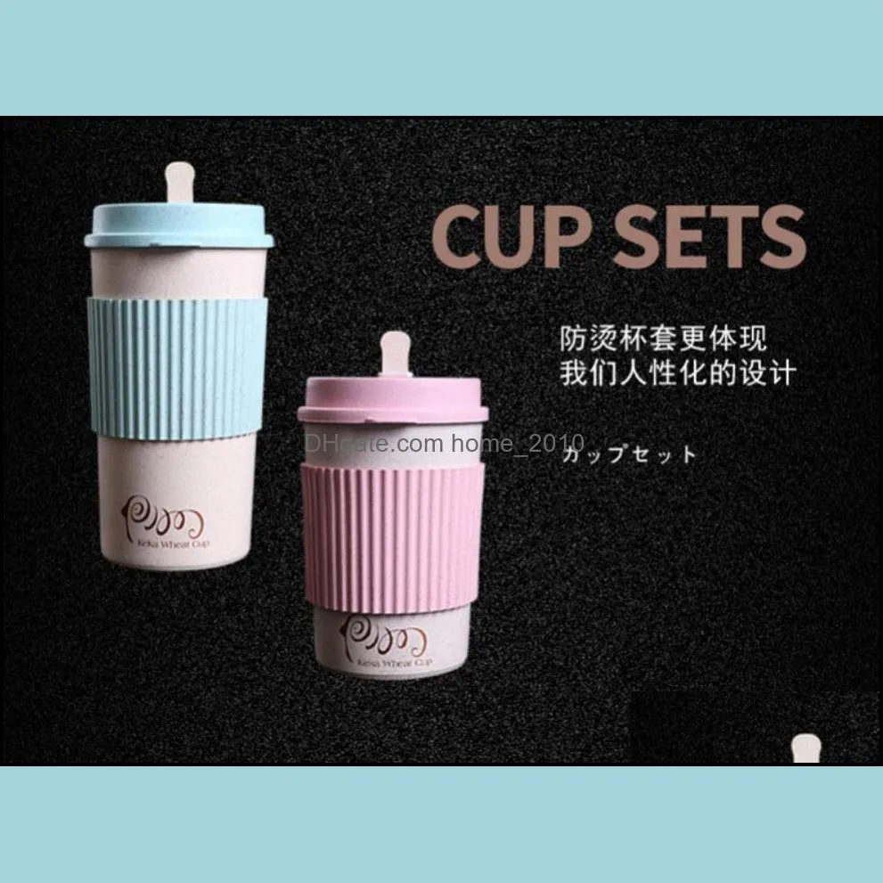 mugs travel portable pink blue green polka dot thermal insulated tea coffee mug cup reusable bamboo fibre eco friendly