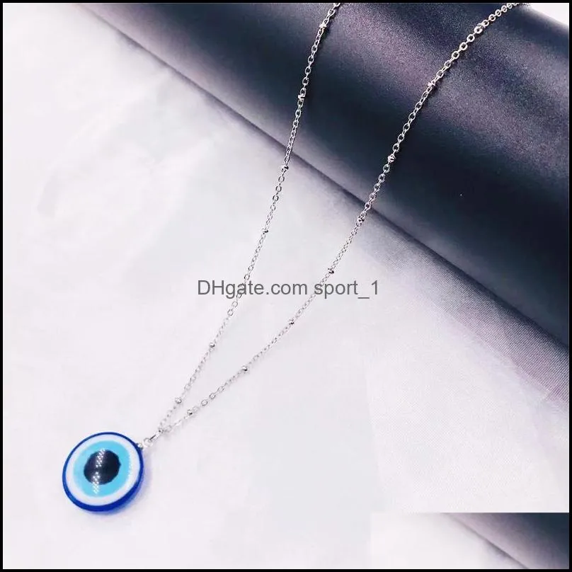 plastic pendant necklaces devil eye gold sliver necklace double sided fashion jewelry for men women 3 2nh q2