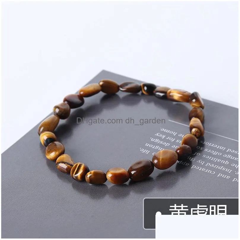 reik healing natural crystal stone beaded bracelet strands for women lover irregular rock gravel amethyst rose quartz stone bracelets