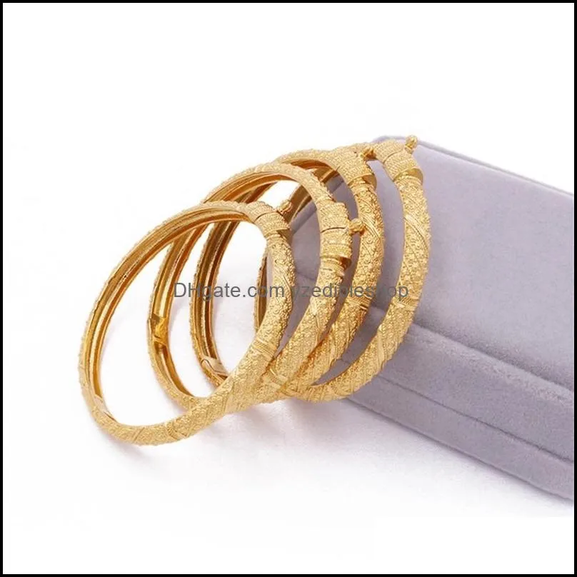 1pcs/lot 24k crown cuff gold color bangle bracelet fashion can open women man copper big ring bracelets jewelry gift 20211223 t2