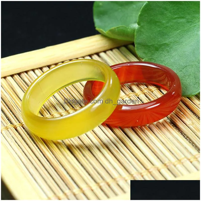 pink green red glass crystal agate jade ring jewelry finger rings for women men