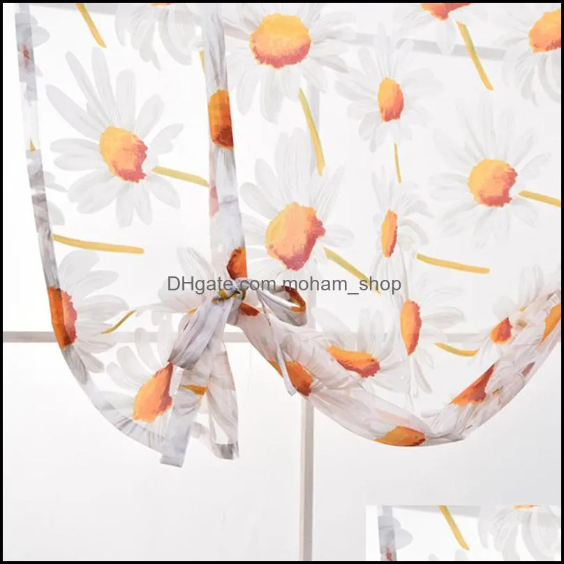 100x140cm curtain flower printed short sheer curtains simple modern bedroom living room tulle window drape valance home decor dbc